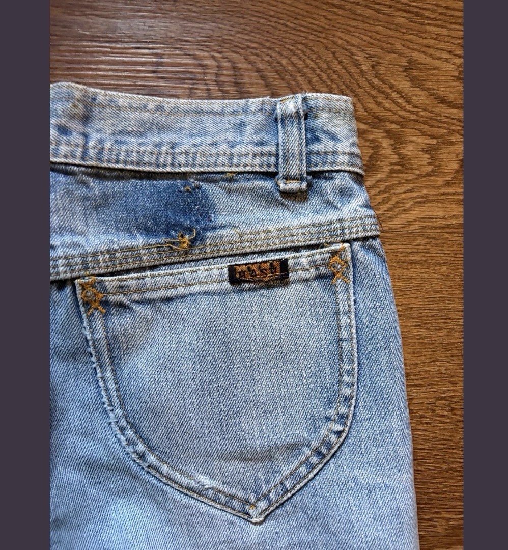 Vintage 70s HASH Jeans Front Seam Bell Bottoms High Waisted Flare Size 28 X 30