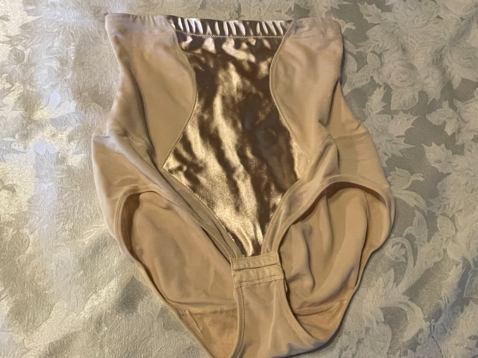 FLEXEES 1454 Easy Up Firm Hi-Waist Beige Brief Panties Shapewear Sz L