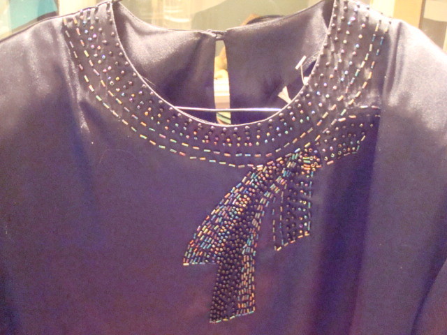 Vintage 70’s 80’s Black Susan Hutton Poly Blouse Beaded Sz 14 New