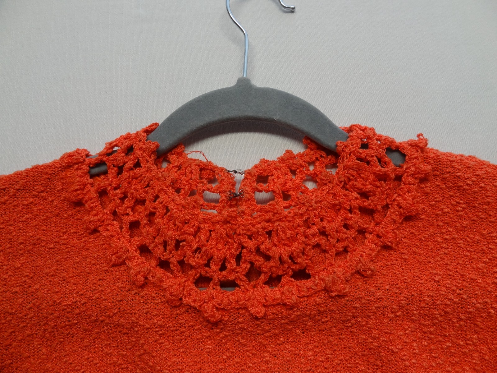 M Katrina Custom of California VTG Orange Knit Dress Evening Talon Long Sleeve