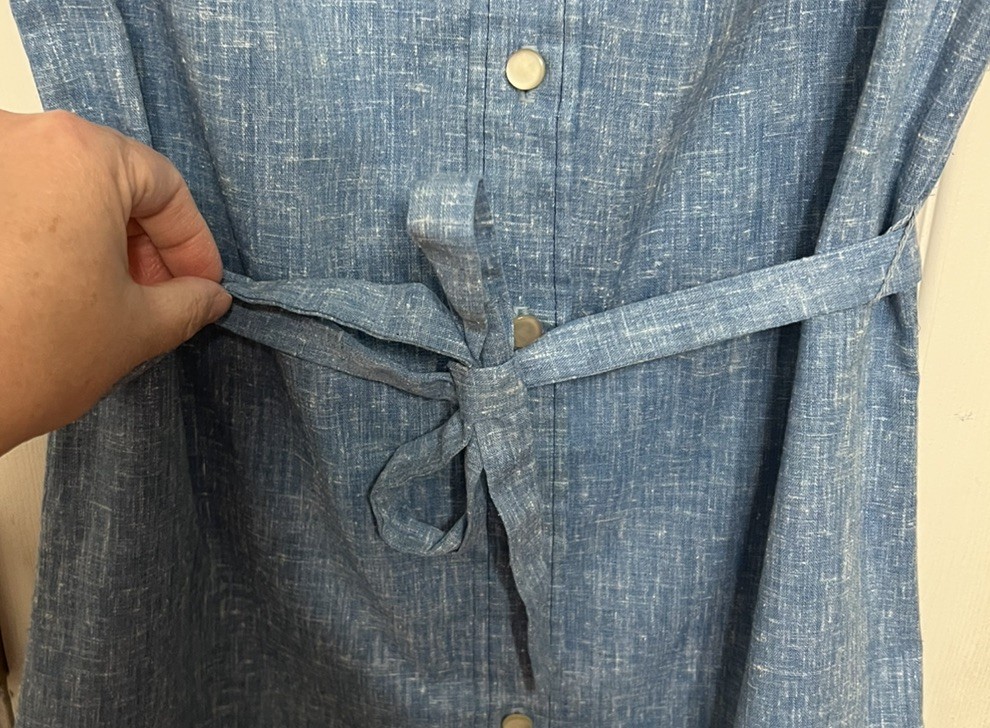 Denim 1960’s Dress Mr. Kolbert Retro Fashion Eyelet Lace Tie Mr. Kolbert Sz 11