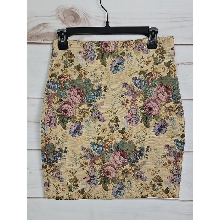Vintage Compagnie Internationale Express Tapestry Mini Skirt Size L 90s Floral