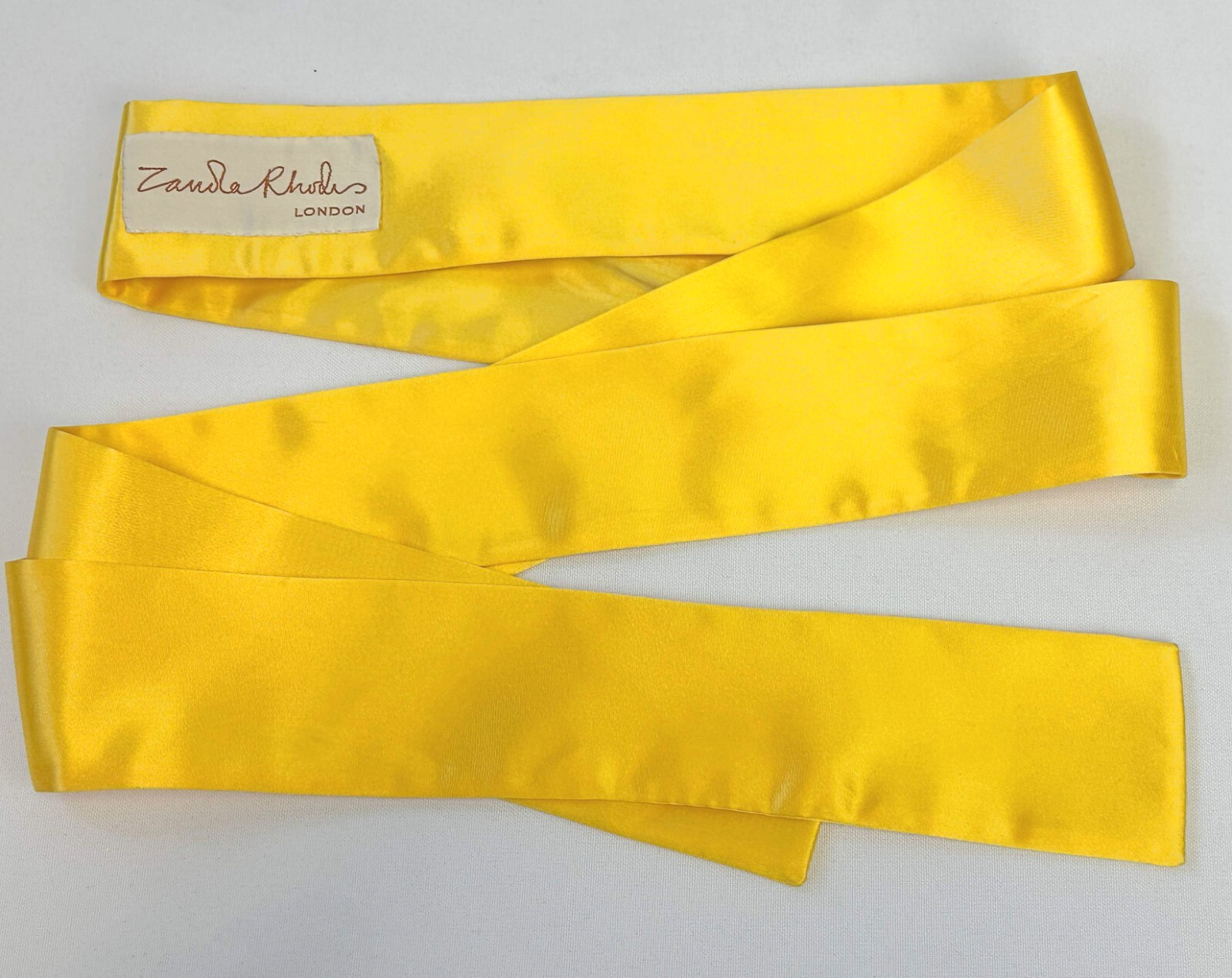 Vintage ZANDRA RHODES Iconic Silk Chiffon Gown 6 Yellow Hand Painted 1970’s Midi