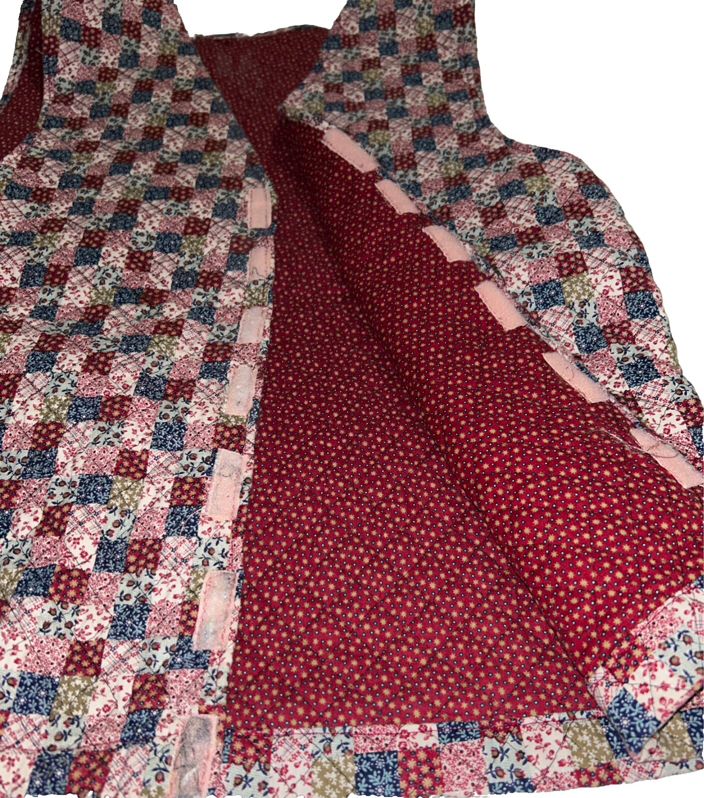 Vintage Handmade Patchwork Quilted Vest. Not Sure On Size See Measurements