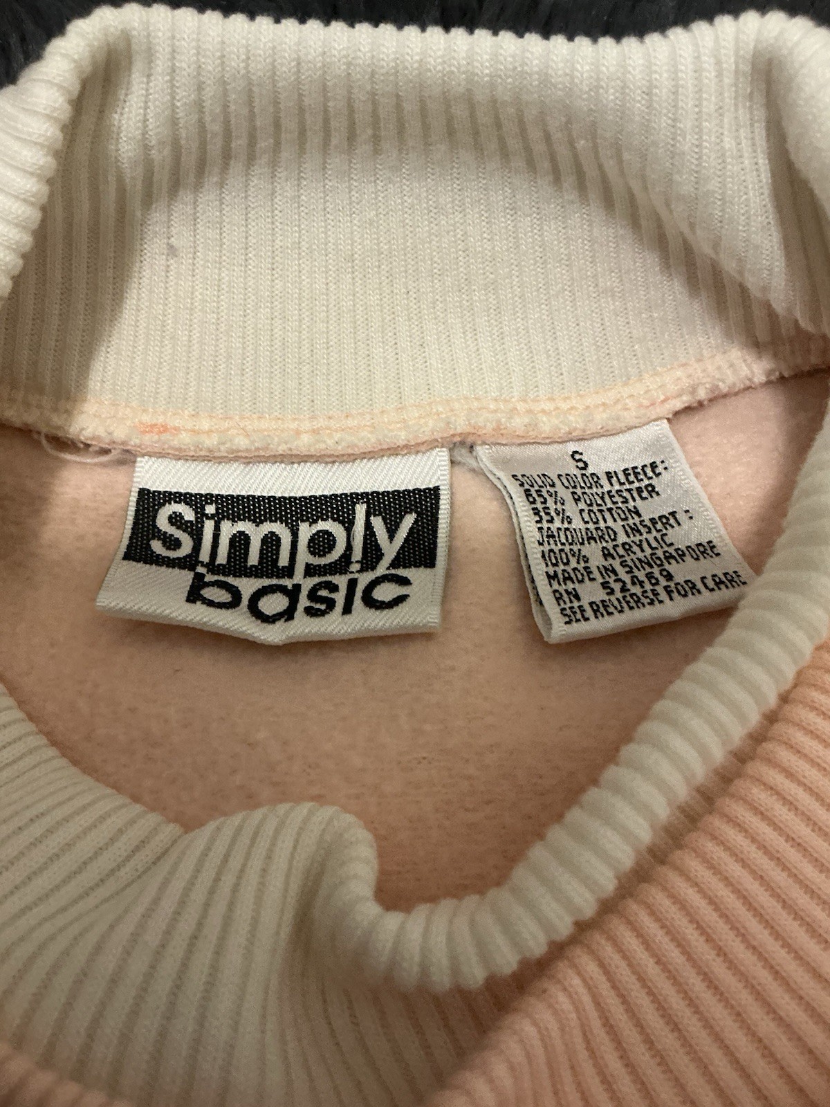 Vintage 80s/90s Simply Basic Kawaii Cottagecore Pink Hearts Sweatshirt Sz S