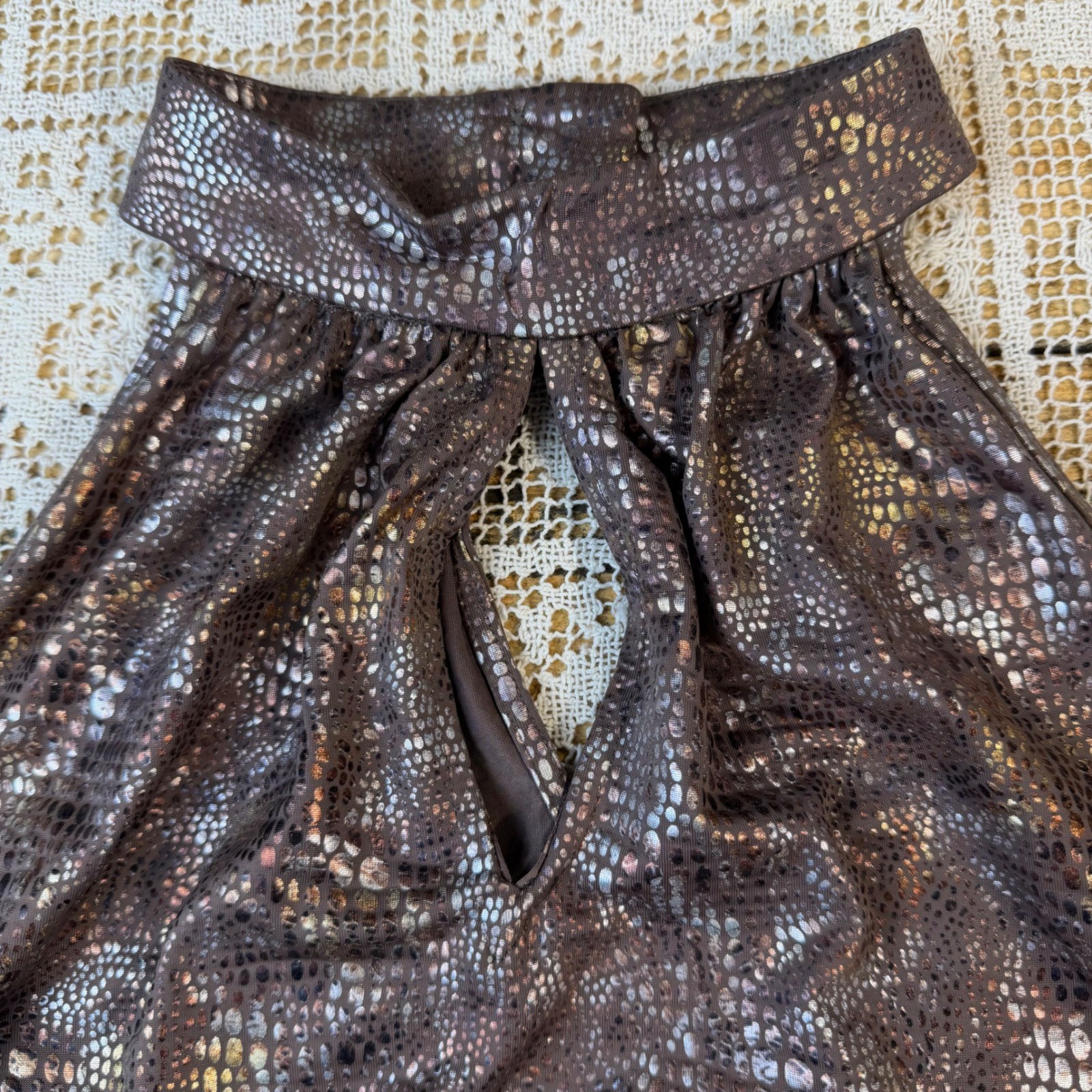 Vtg Cato Snake Print Keyhole Halter Top Sexy Y2K Night Out Shirt Sz M