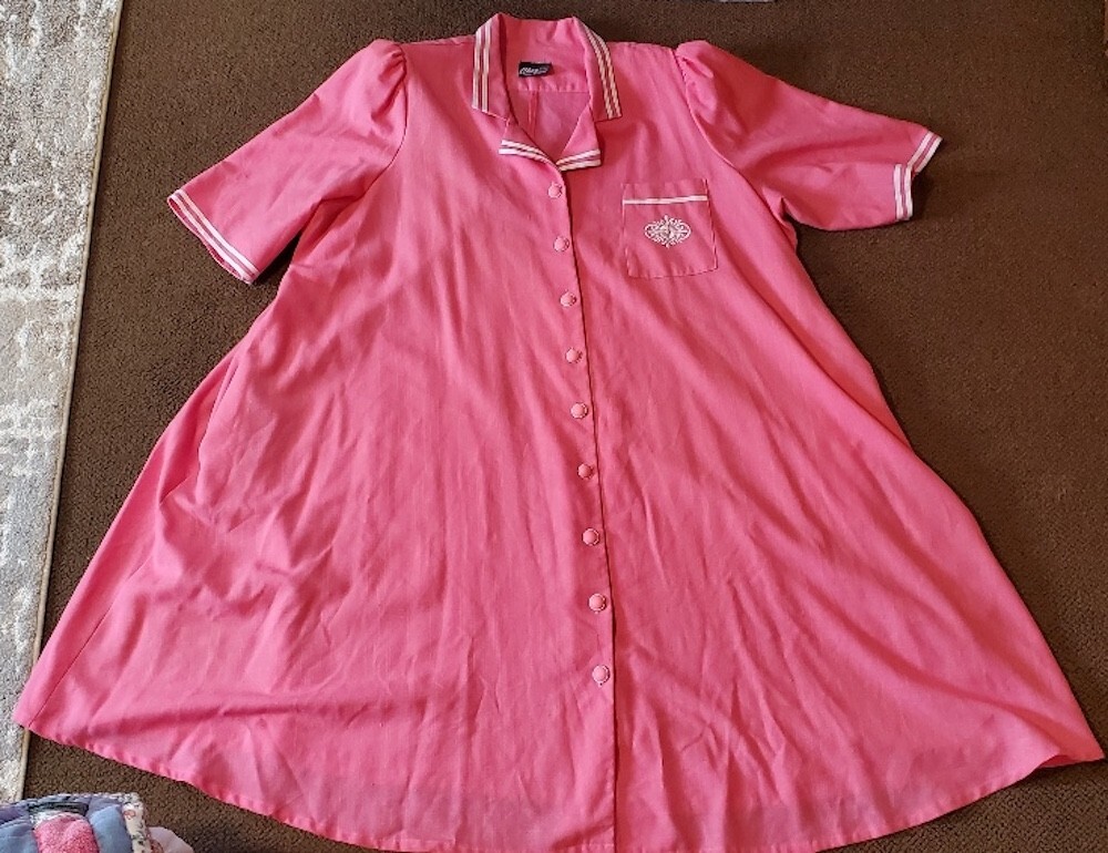 Vintage Chez California Barbie Pink Trapeze Dress (or Buttoned Coat!), Plus Size