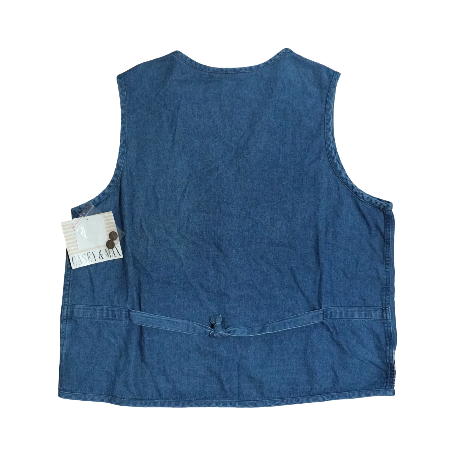 NWT Vintage 1990s Women’s Large Casey & Max Embroidered Denim Button Up Vest