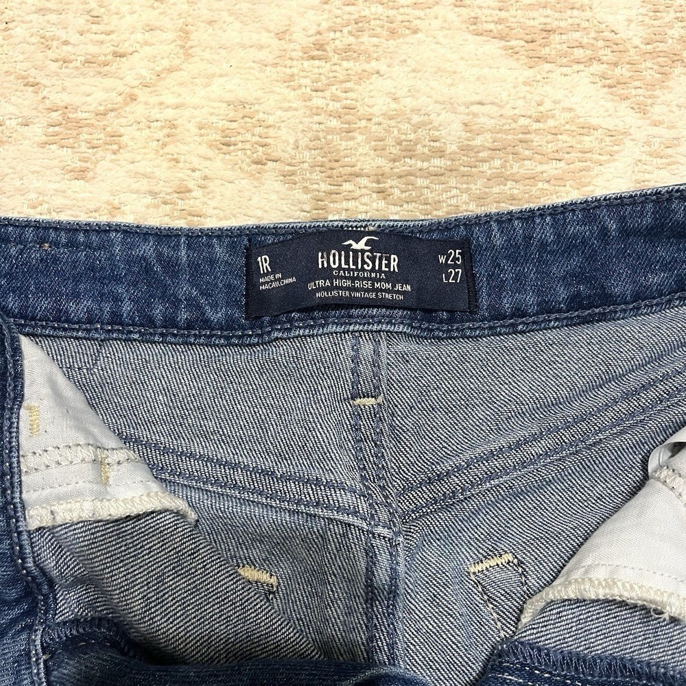 Hollister Ultra High-Rise Patchwork Mom Jeans Women 25×27 90s Retro Vintage