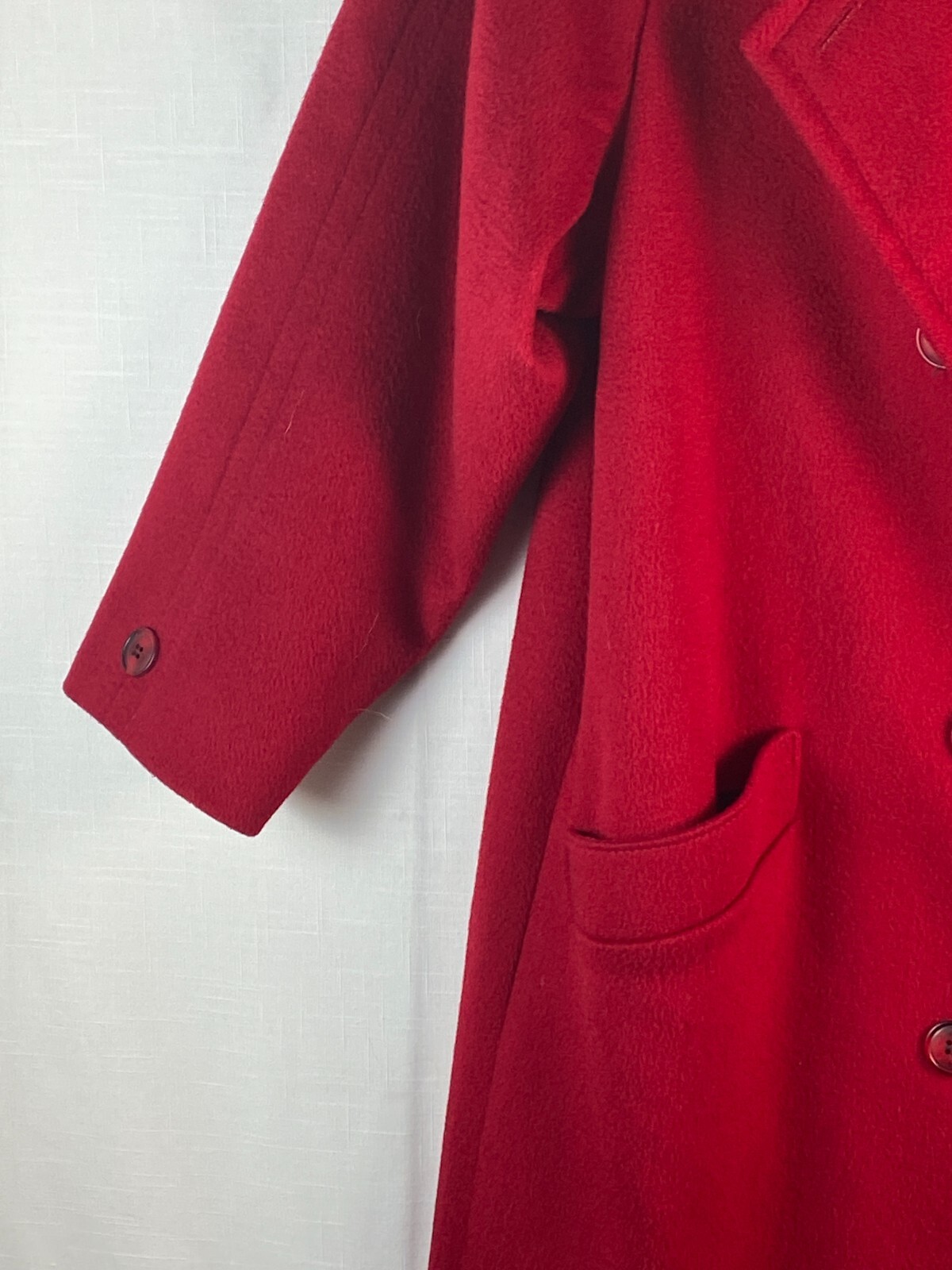 Cassidy Red 100% Pure Wool Vintage Peacoat Work Business Formal Travel