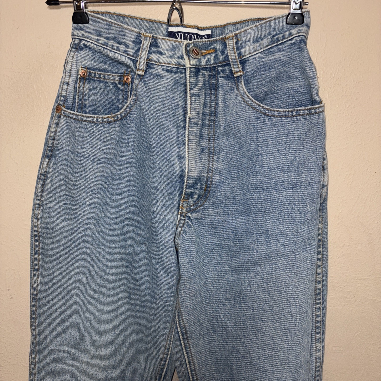 Vintage 90s NUOVO County Seat High Rise Mom Jeans 3/4 R Light Wash Tapered Macau