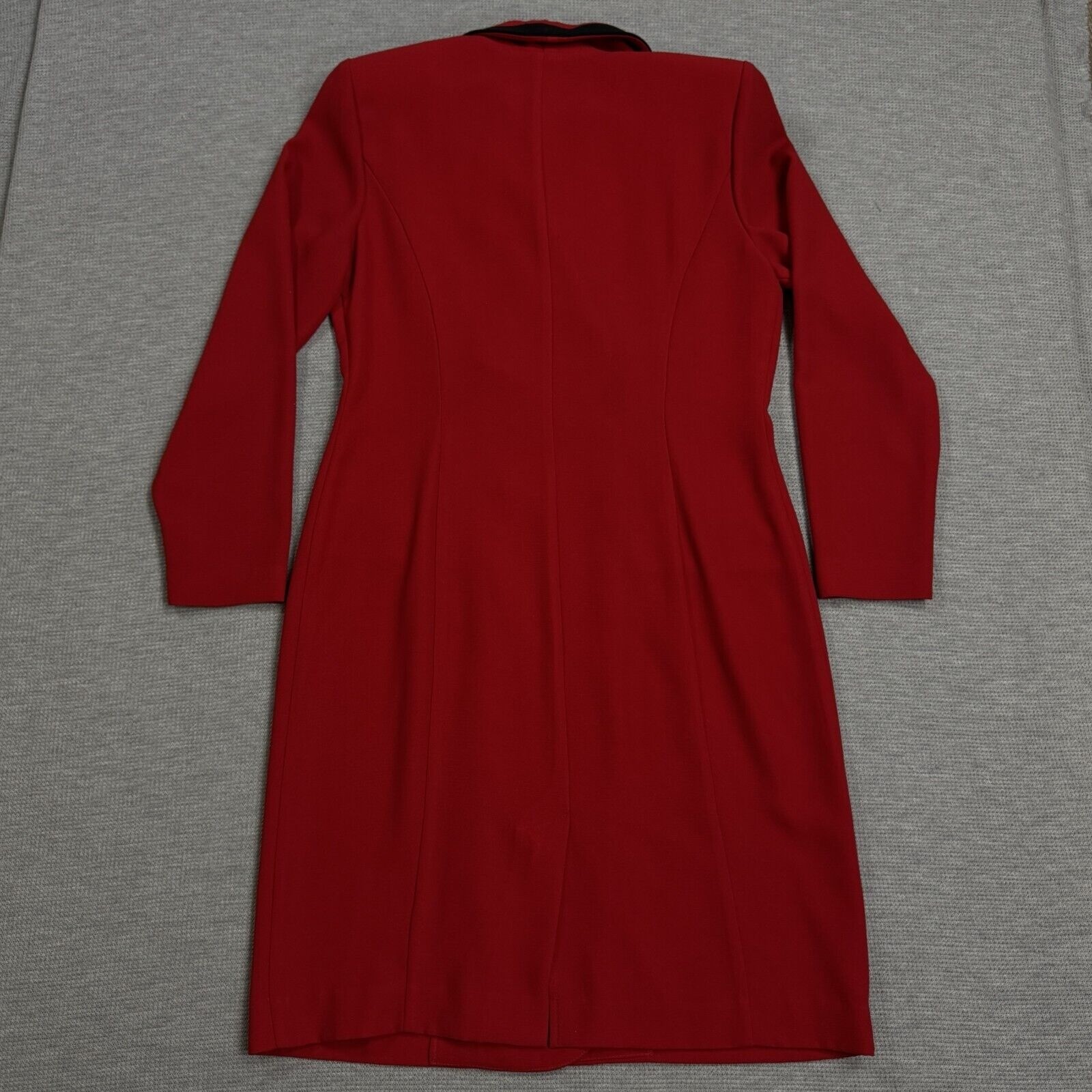 Vintage Danny Nicole Double Breasted Dress Coat Womens Sz 8 Red Padded Shoulders