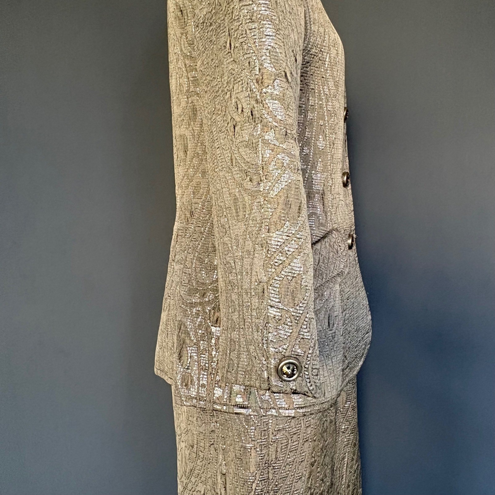 Victor Costa Brocade Skirt Suit | Metallic Paisley | Sz 10 | Vintage 1980s