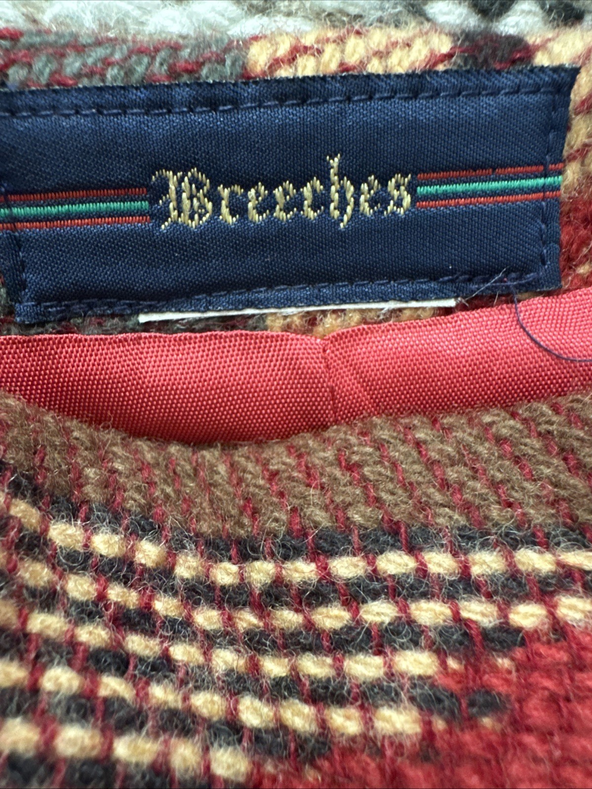 Breeches Vintage Wool Southwestern Stripe Wrap Skirt Red Multicolor Aztec Sz 6