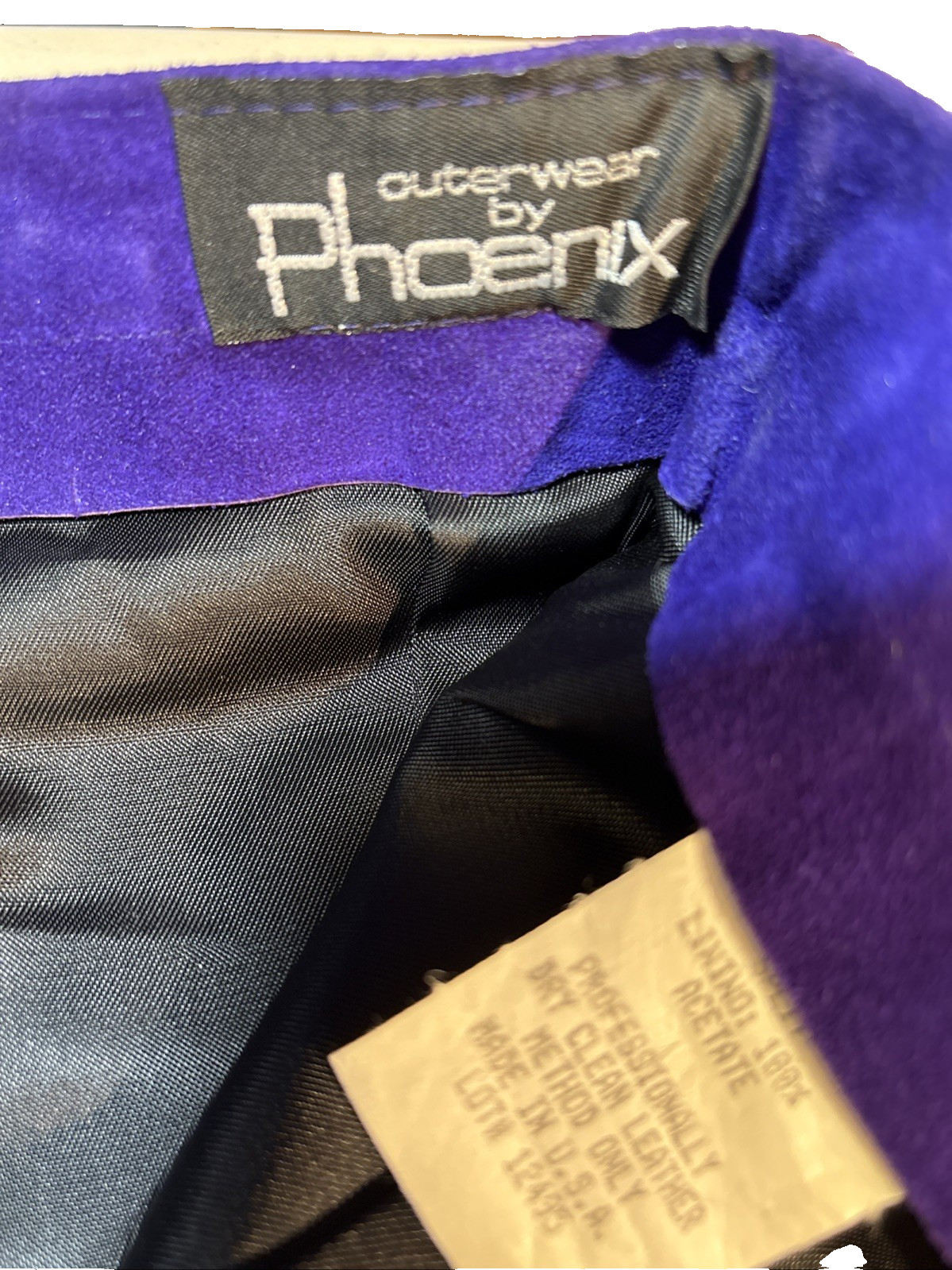 Suede Skirt Split Cowhide Outerwear By Phoenix 3/4 23×18 Purple USA Vintage