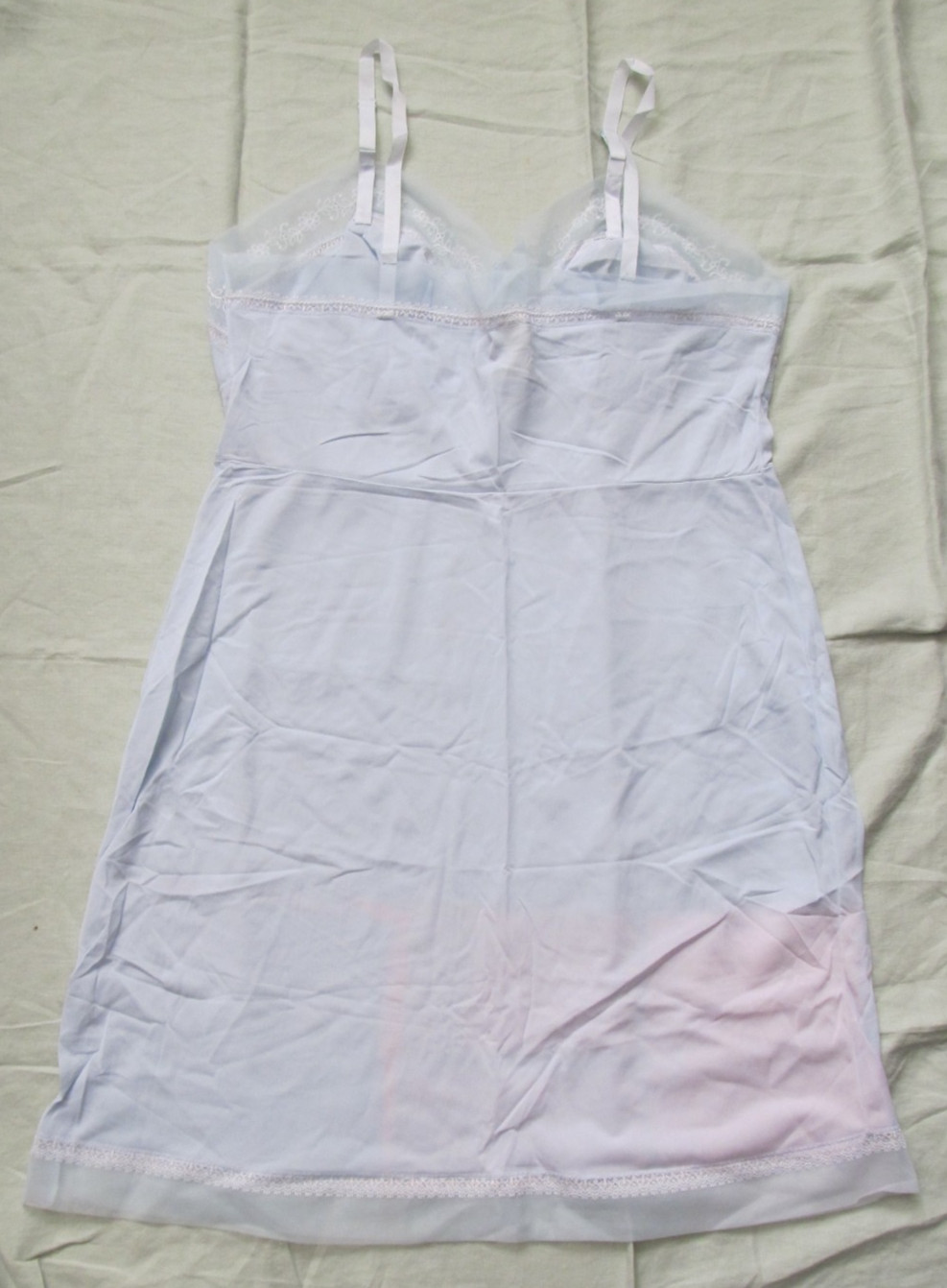 Vintage 50’s blue & lace Nylon Aristrocraft dress slip classic pin-up bombshell