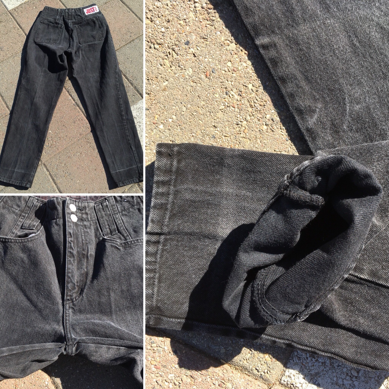 Vintage JUST USA Jeans High Waist Tapered Leg 80s 90s Sz 9 26” Waist Made In USA