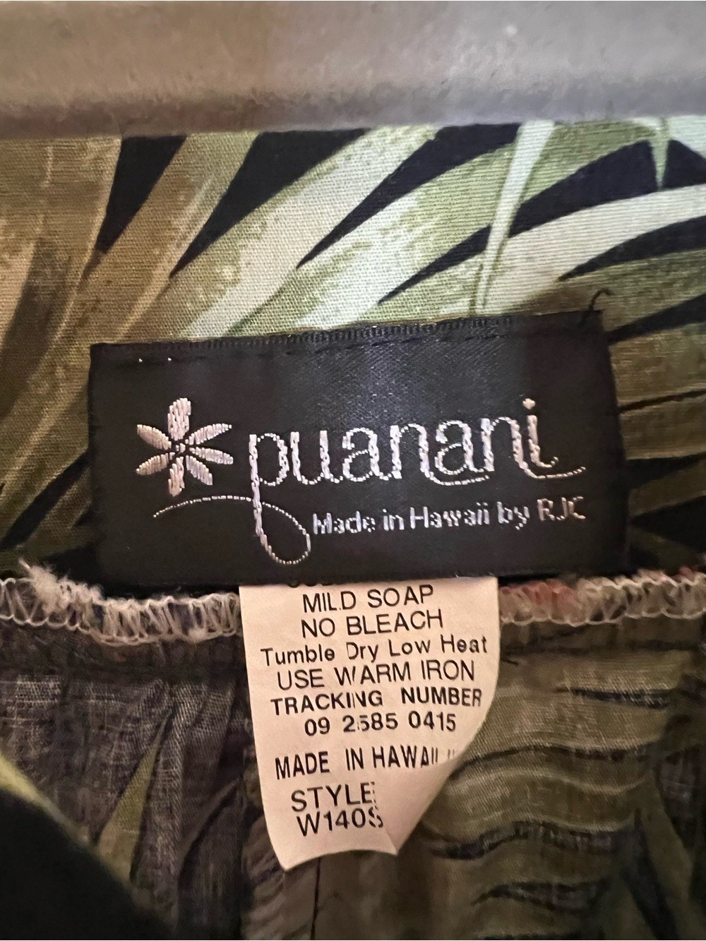 VTG Puanani RJC Dress Tropical Floral Hibiscus Hawaiian Luau Resortwear L W140S
