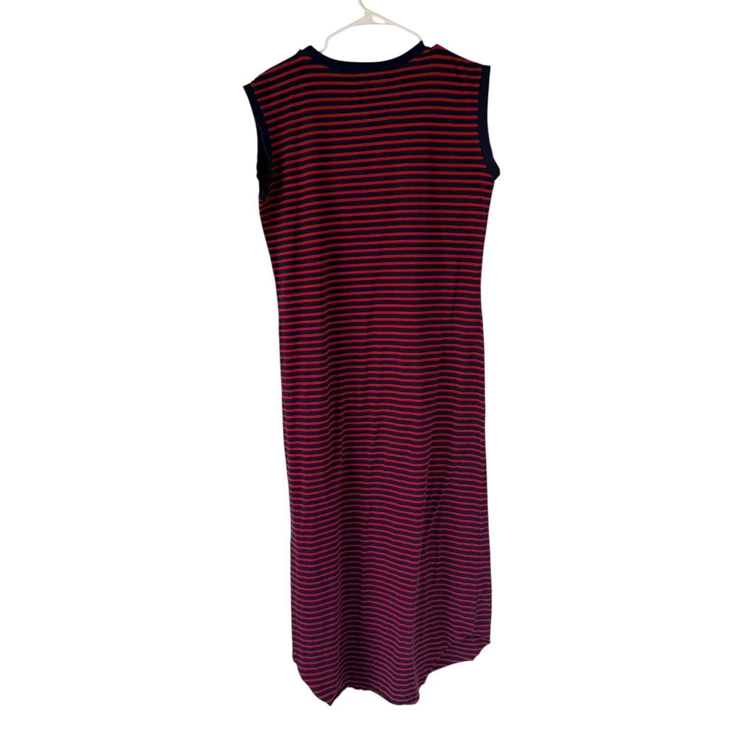 Frank & Eileen Cory Navy Red Stripe Vintage Muscle Tee Maxi Dress Large Nautical