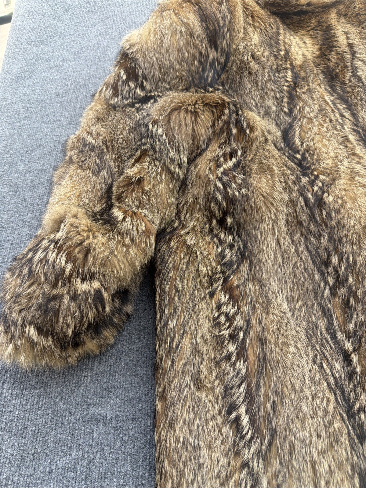 Vintage Genuine Raccoon Fur Coat Full Length 80s Glam Shawl Collar Made USA