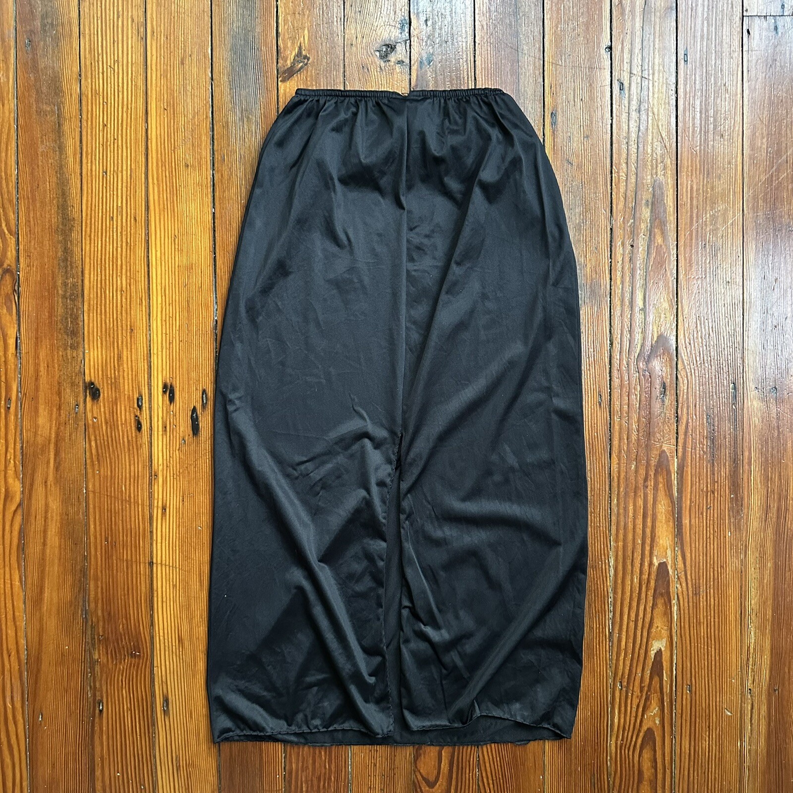 Vintage 1960s/70s Wonder Maid Non Cling black maxi slip skirt med (modern sm/xs)