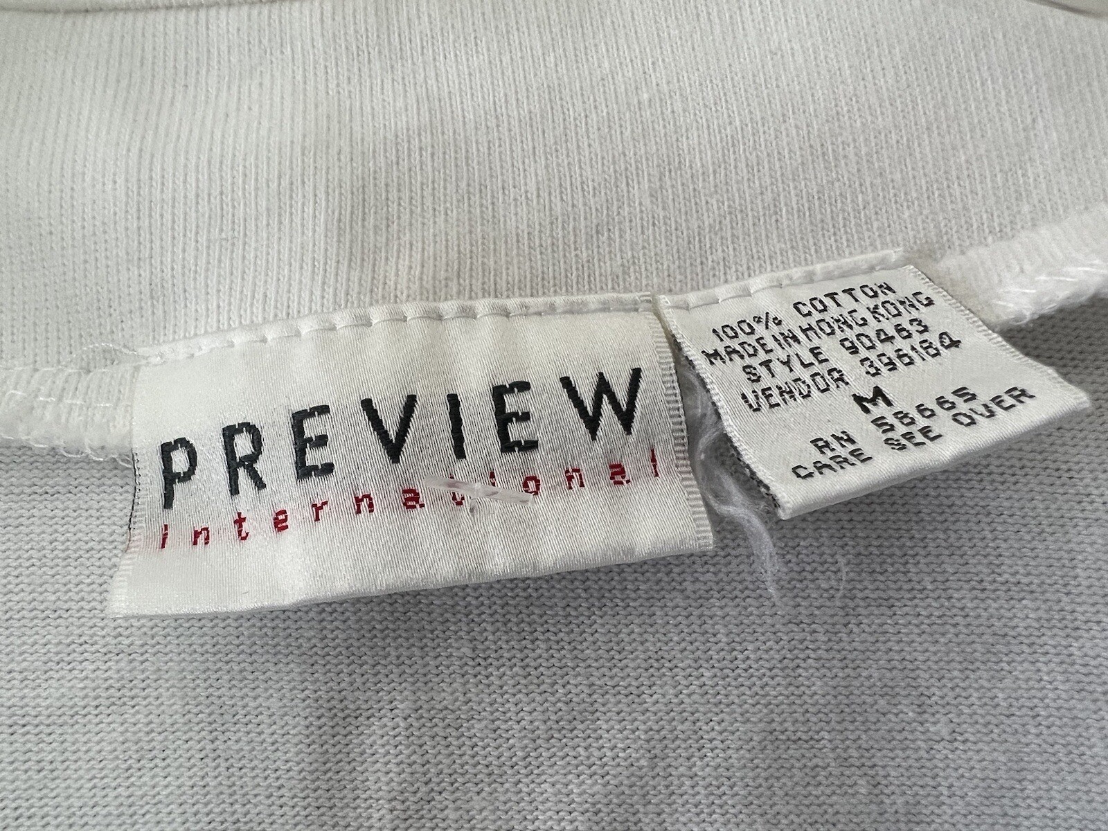 Vintage 90s Preview International White Cardigan Sweatshirt Embroidered M