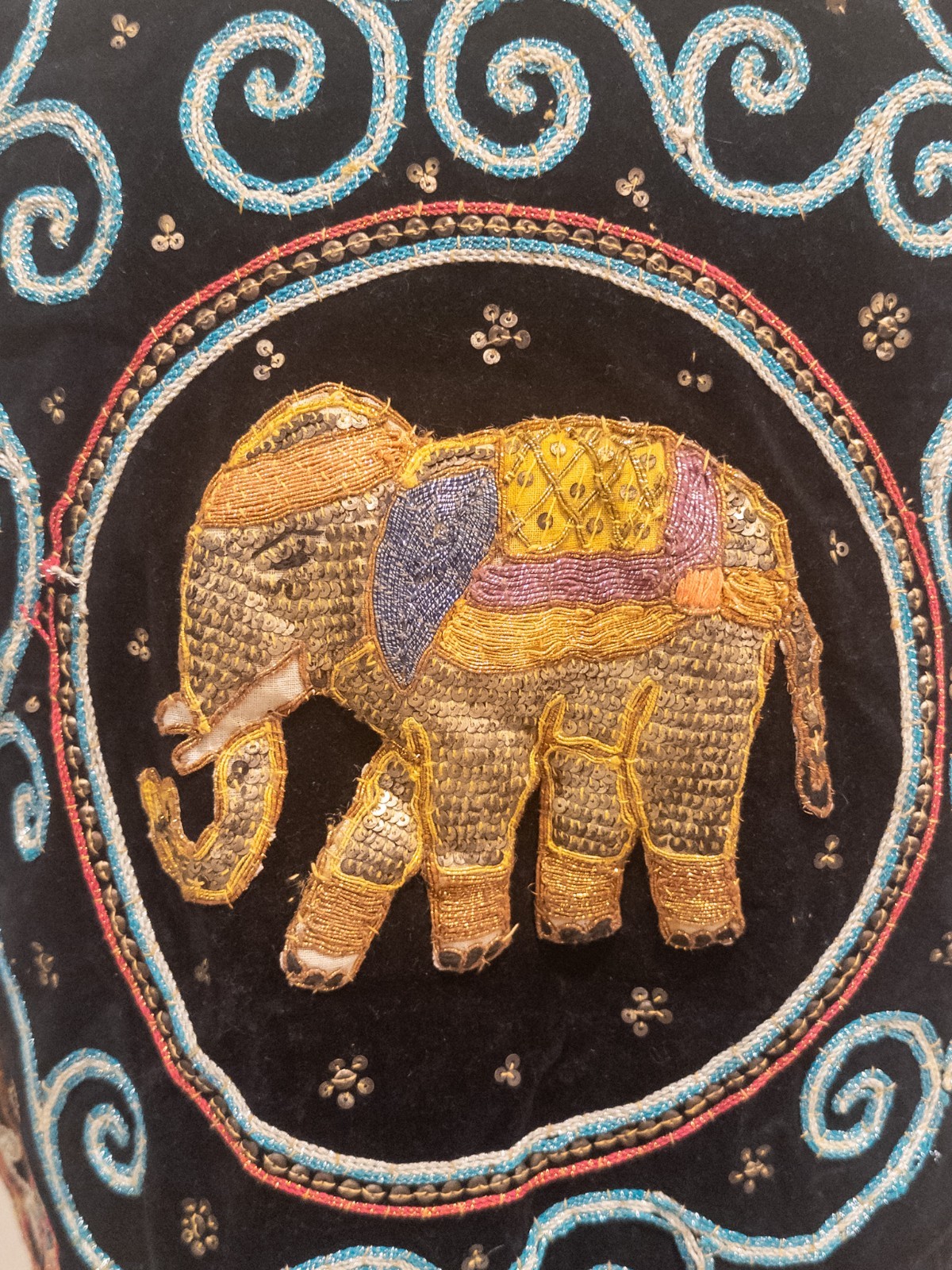 Vintage 1970s Carol Horn Workshop Vintage Hand Embroidered Elephant Vests Sequin