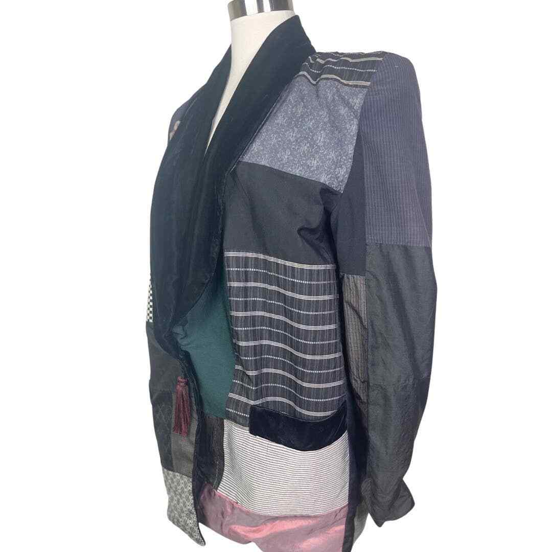 Claudia Grau Vintage Patchwork Art Wear Bespoke Blazer Jacket 1980s Style OOAK