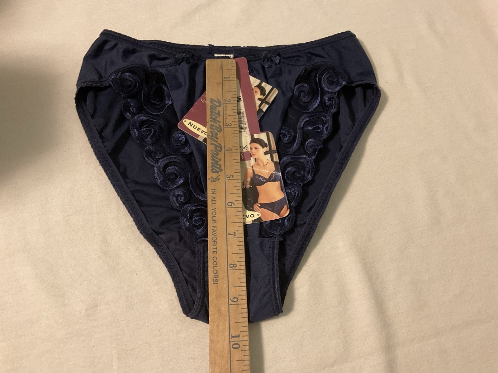 Vintage Y2K PLAYTEX Stylish Blue Liquid Satin Hi-Leg Bikini Panties Medium ÑWT