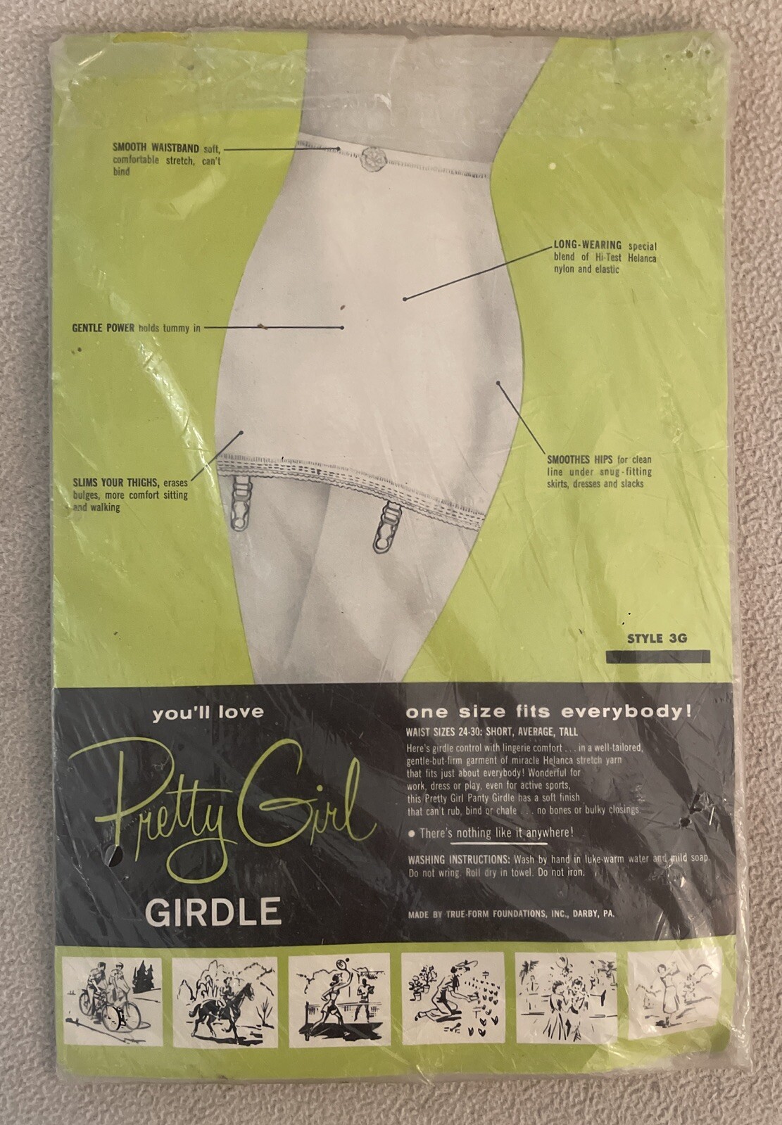 Vintage ‘Pretty Girl’ S-T-R-E-C-H Girl’ with Garters Waist Sizes 24 to 30 USA