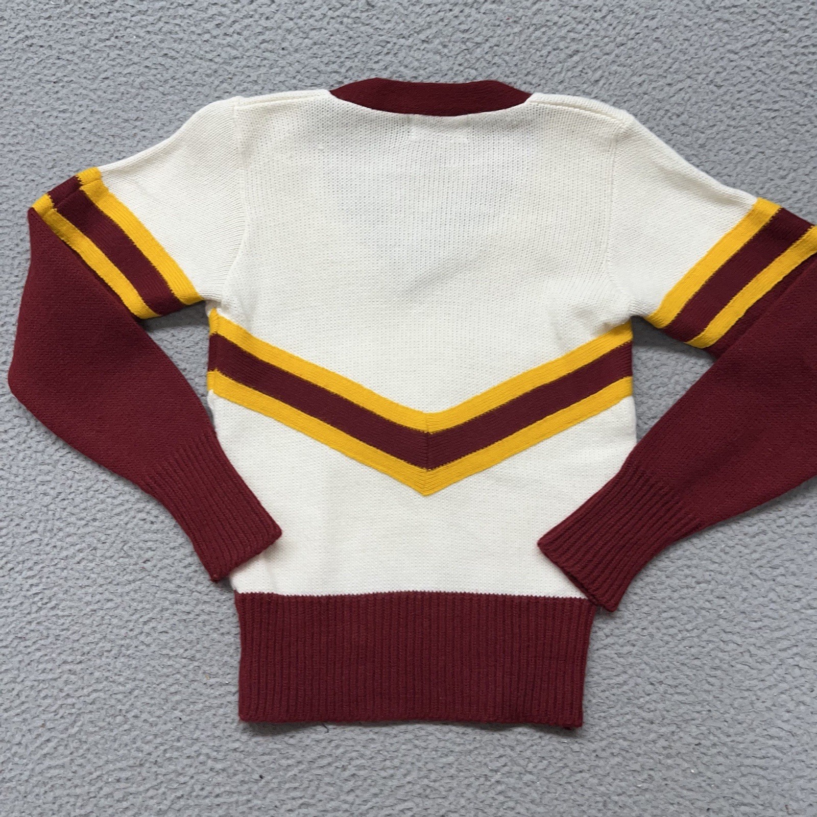 Vtg 70’s Cheerleader Sweater Womens S Varsity Logan Knitting Mills Orlon Acrylic