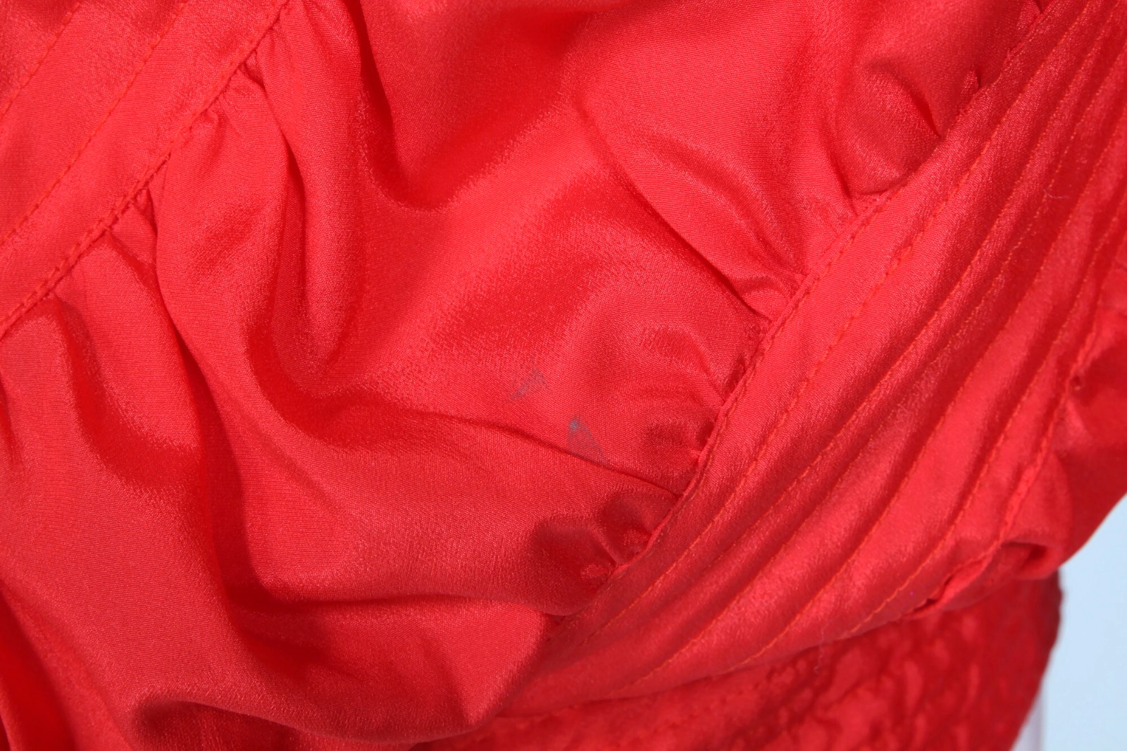 MARGUERITE RUBEL 1980s Red Rusched Lightweight Windbreaker Zip Jacket sz XS /052
