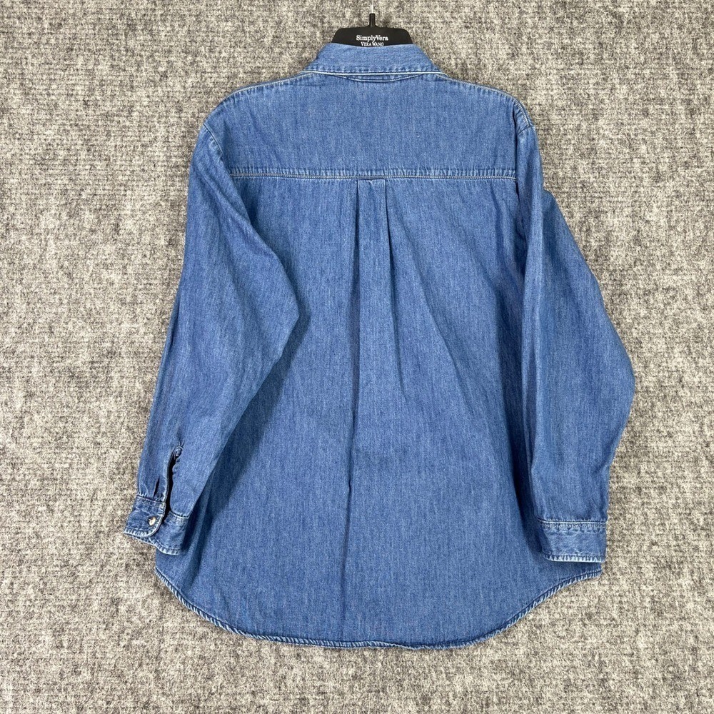 Vintage 90s OshKosh Denim Shirt Womens 14 Made In USA Western Cottagecore Chore