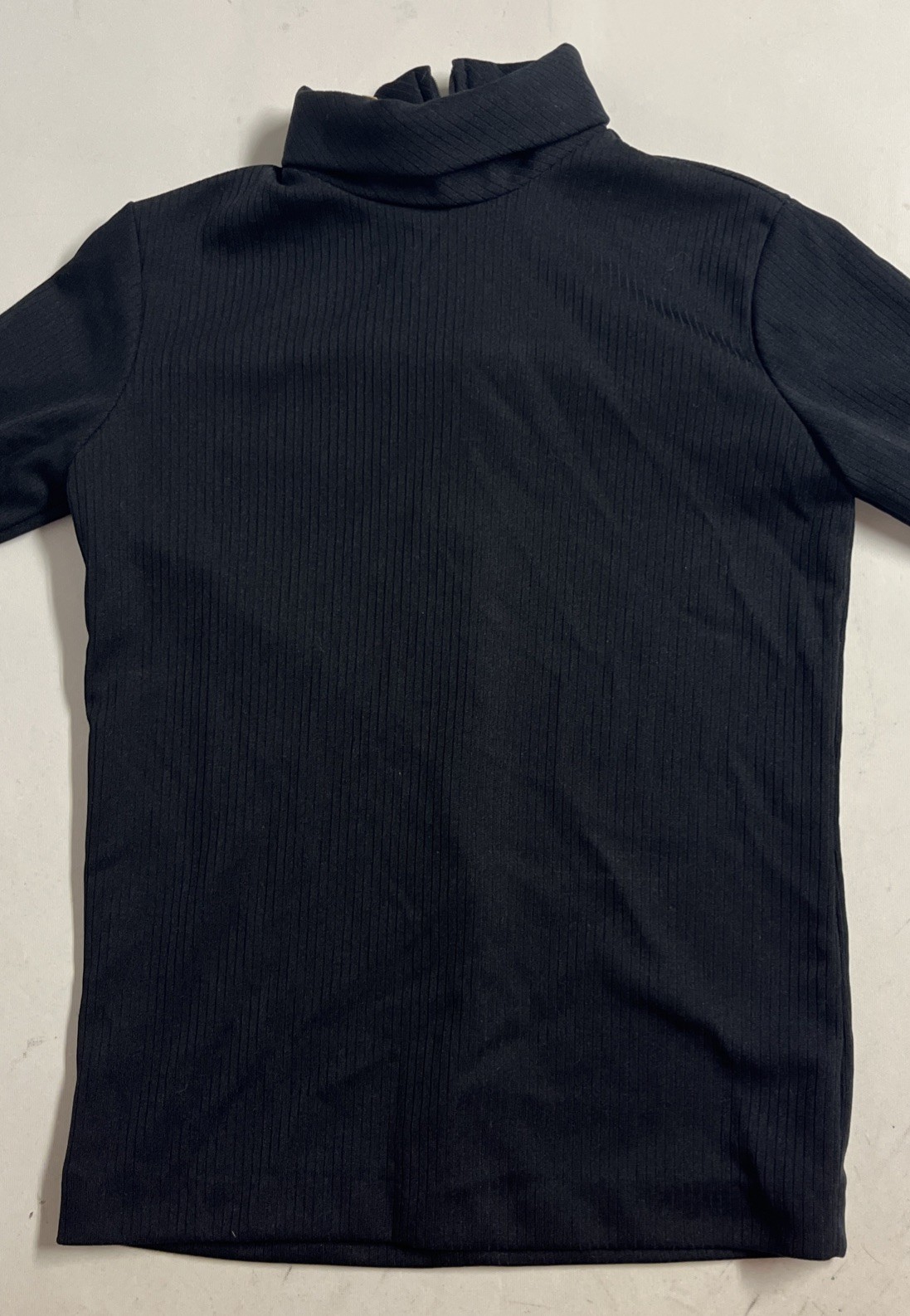 Vintage 60s Holiday of California Women’s 9/10 Black Half Zip Long Sleeve Top