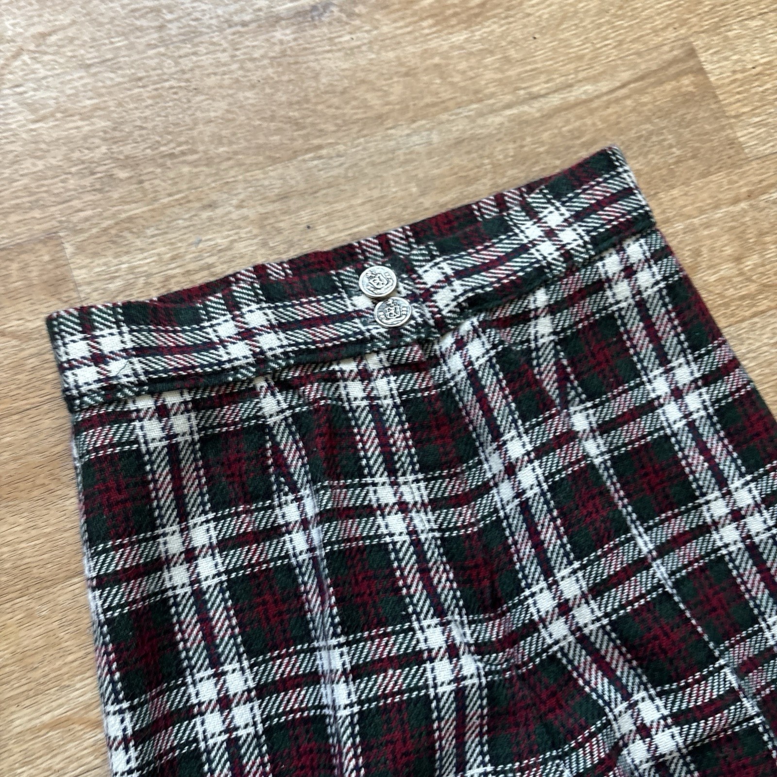 Vintage 1970s Women’s Handmade Plaid Suit Set Pants & Blazer Flare Bell Small