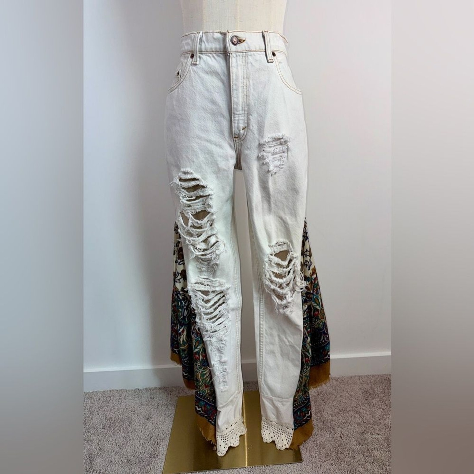 VINTAGE MORGAN FACTORY LEVI’S 551 upcycled custom JEANS 6