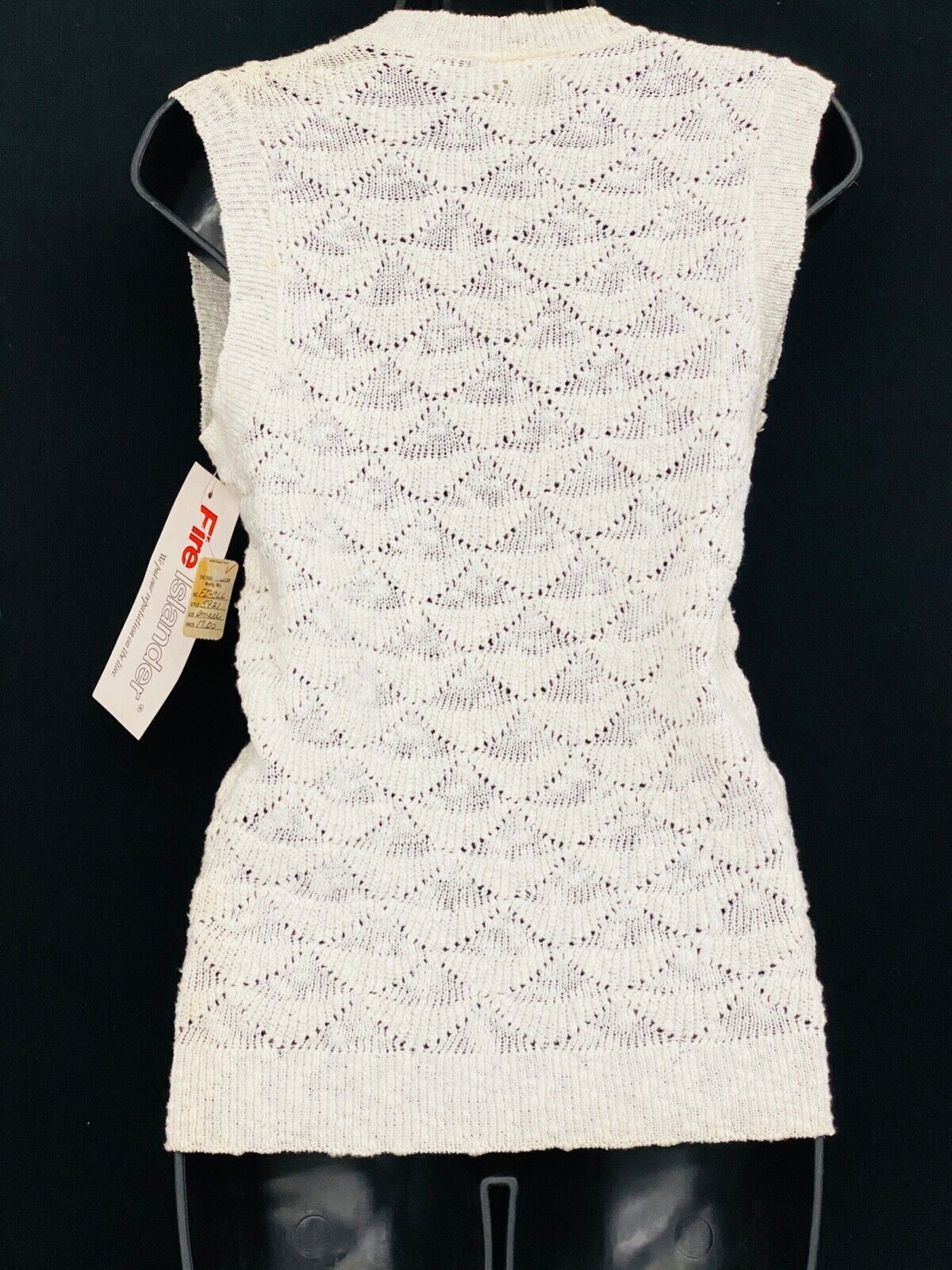 Vintage white sweater lot, ivory lightweight vest top shirt deadstock 1970 1980