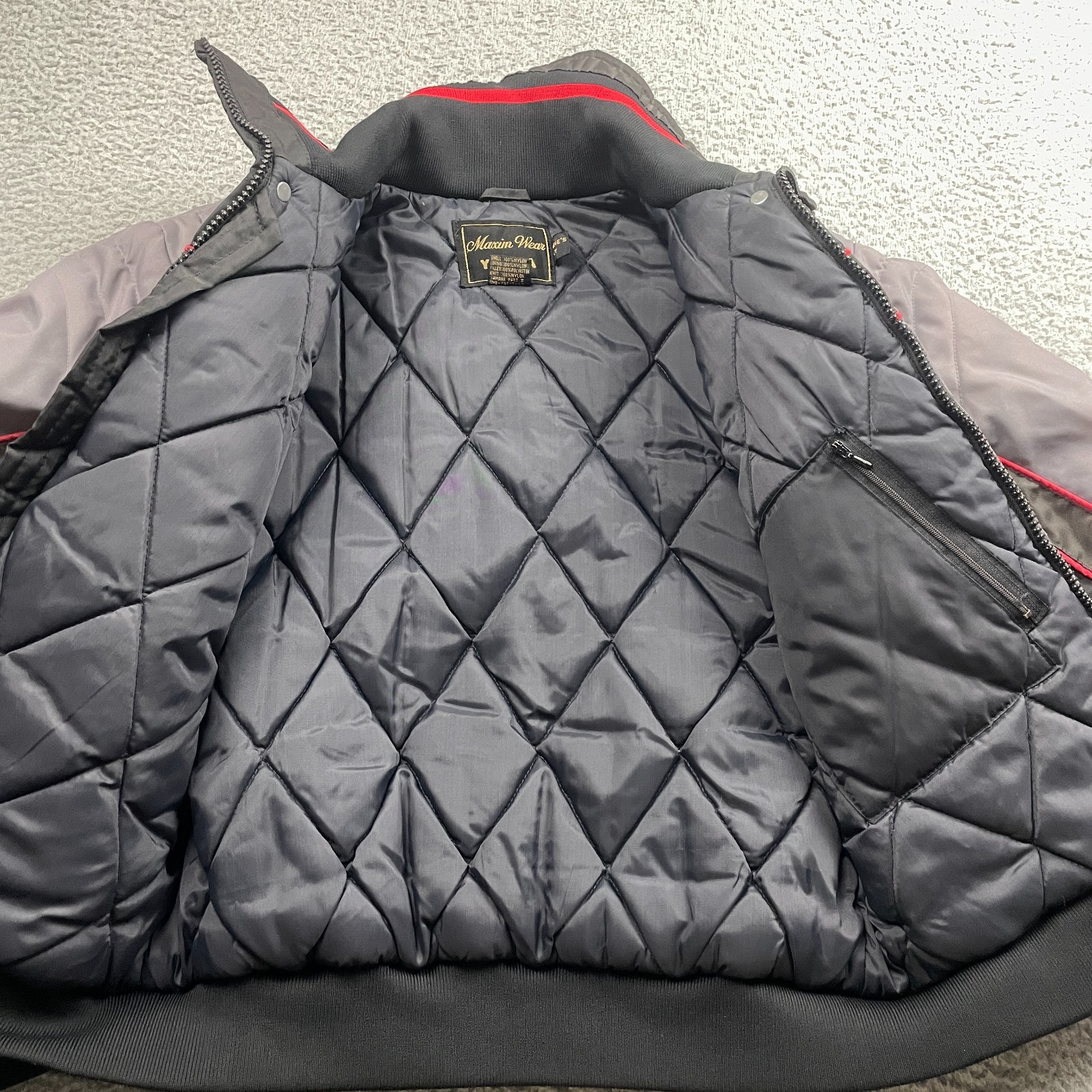 Vintage 80s Yamaha Maxim Wear Quilted Racing Jacket Coat Womens Large Tall