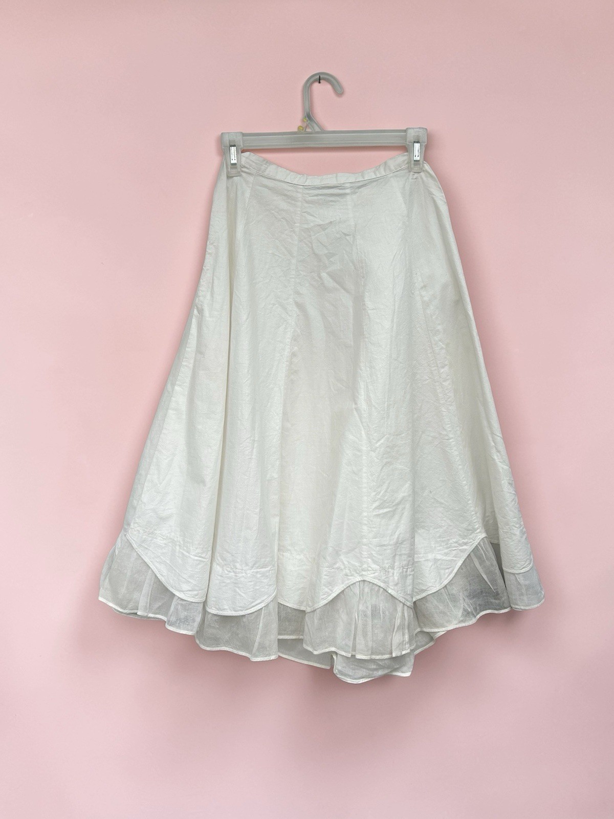 Vtg 1950s Skirt Artemis Brand Ruffle Hem Semi Sheer Tulip Full Circle Skirt 24”w