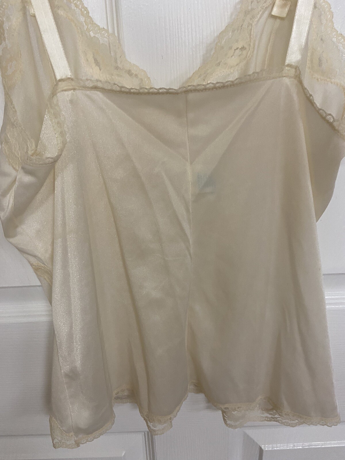 Movie Star Lace Trim Nylon Camisole Vintage Cami Size M Made In USA