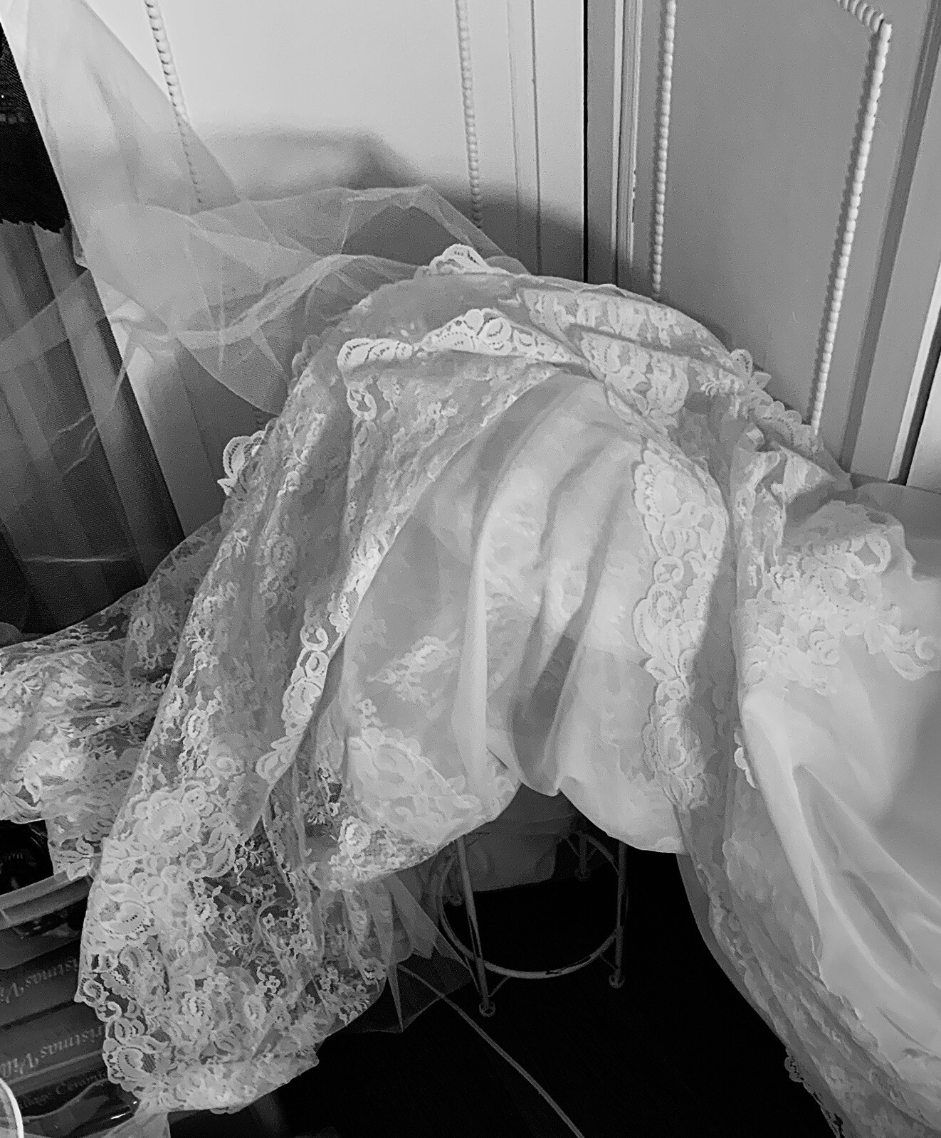 Vtg 1980’s Wedding Dress Powder Puff White Cottage Core Small-Med