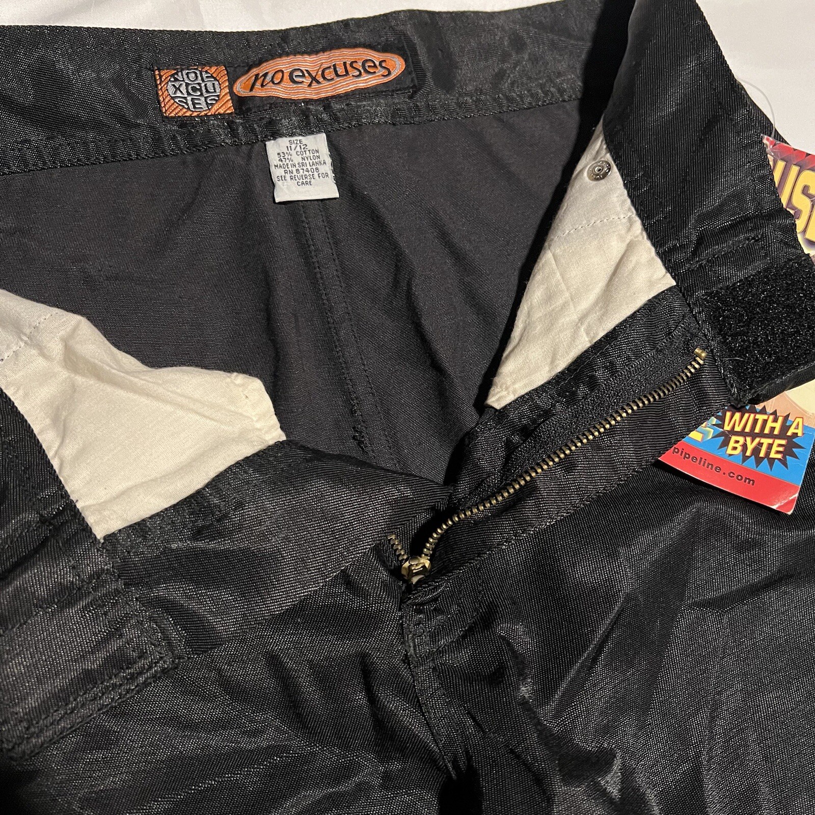 NWT 90s Vintage No Excuses Black Shiny Silky High Waisted Y2K Pants Size 11/12