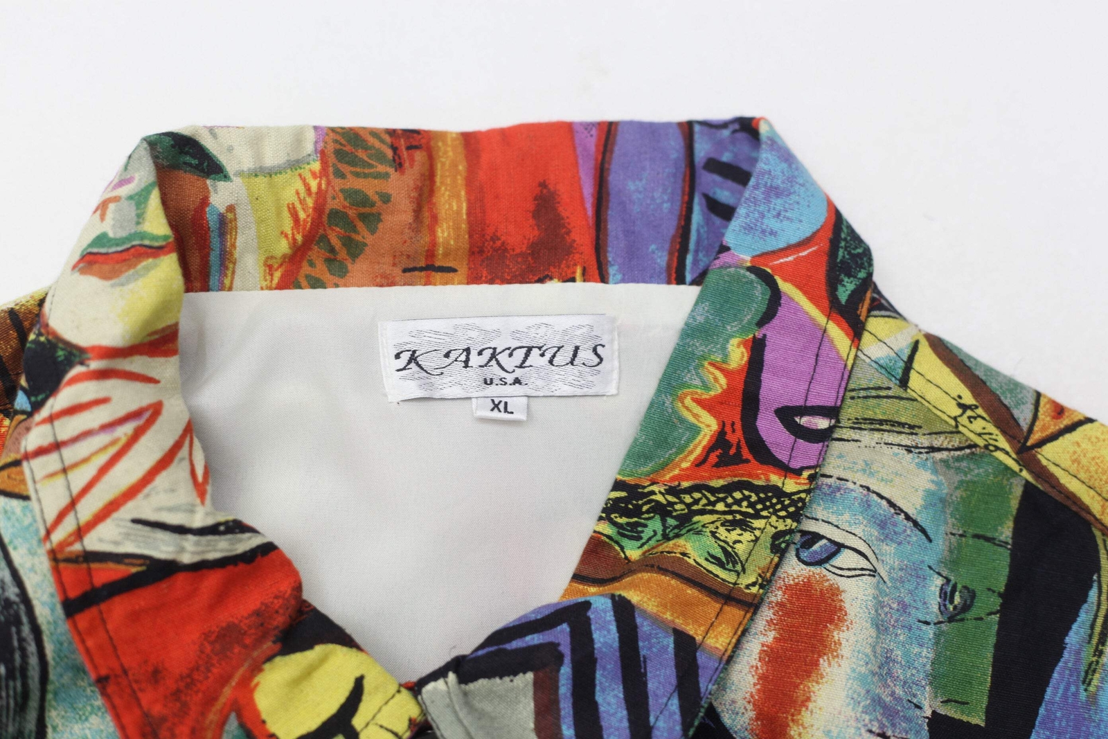 Vintage Kaktus USA Pablo Picasso Art Linen Blend Button Down Jacket Ladies