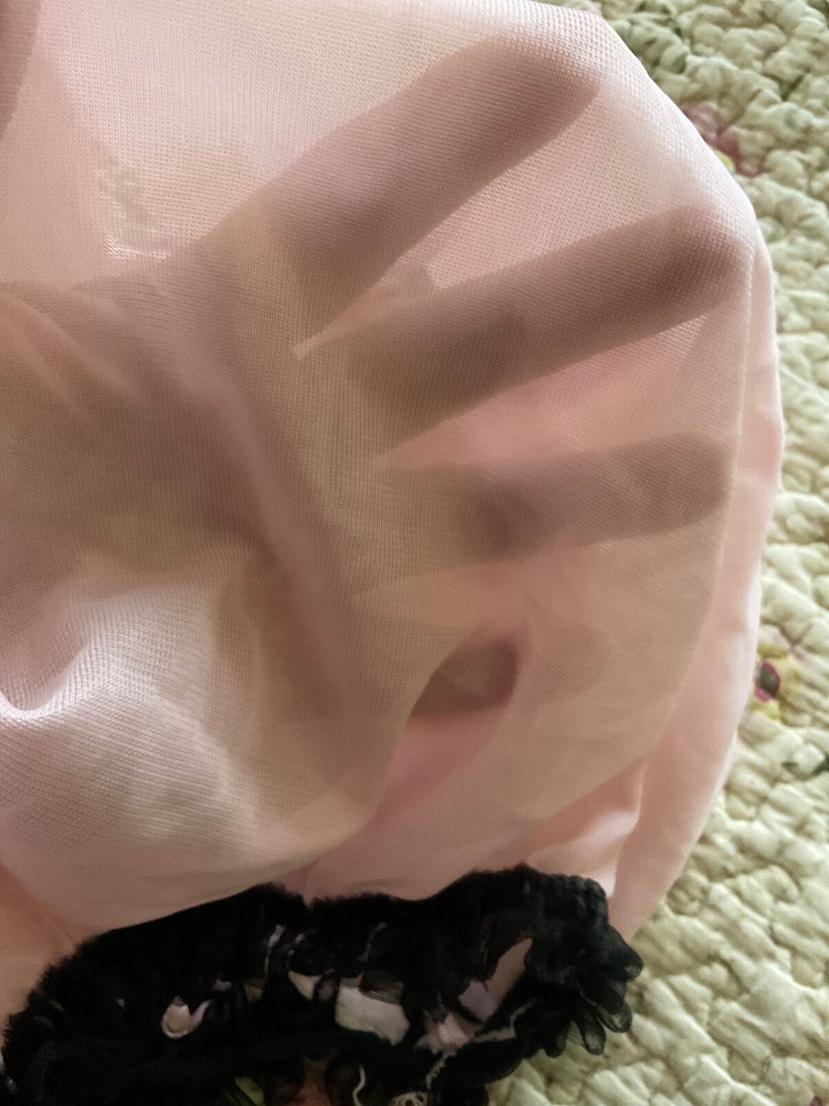 Vintage 1960’s Pink Nylon & Lace Panties w/Double Nylon Mushroom Gusset Sz Large