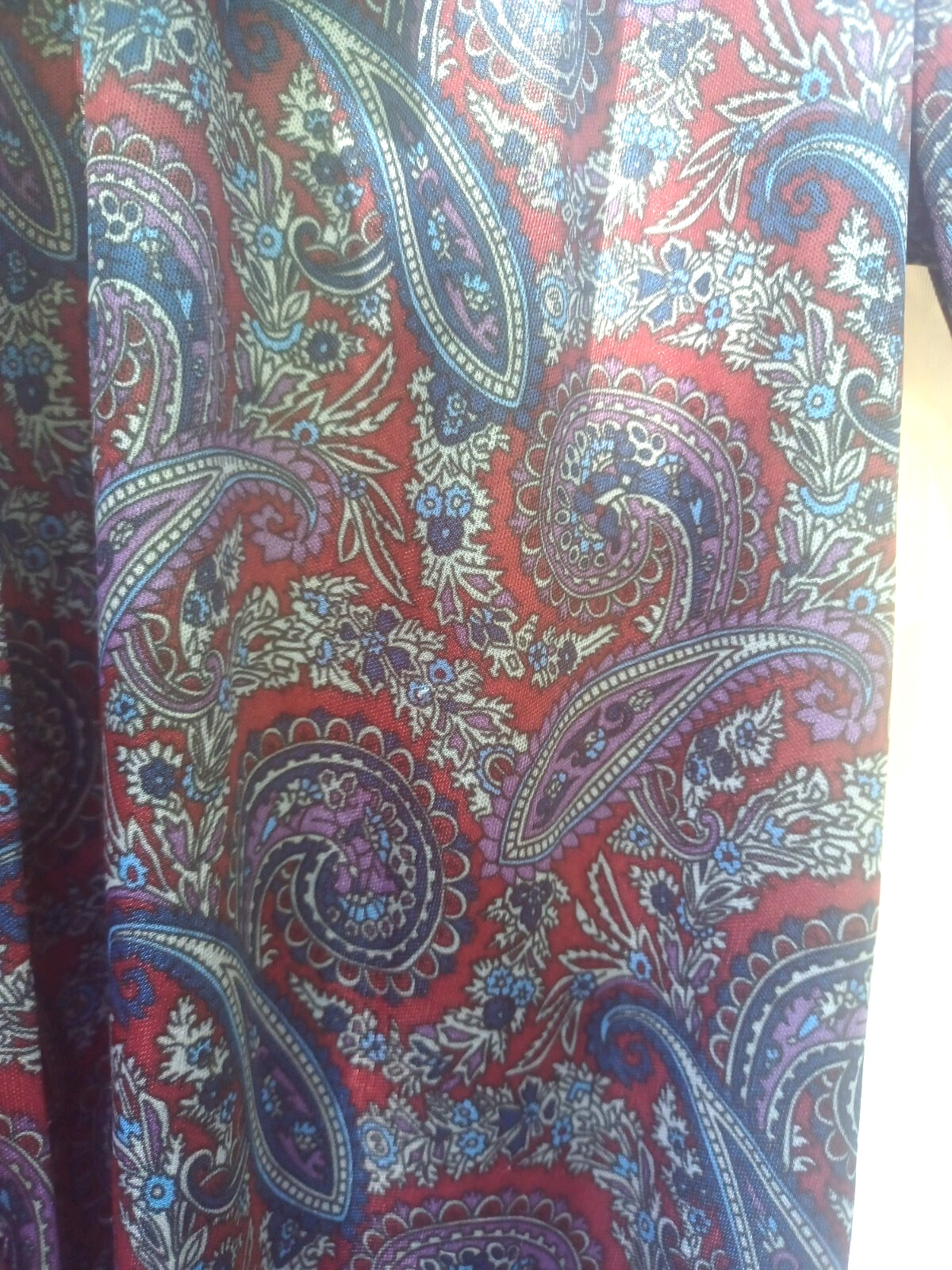 VTG Ina Carol Short Sleeve Paisley Button Dress, Pussy Bow, 1 Side Pocket sz S