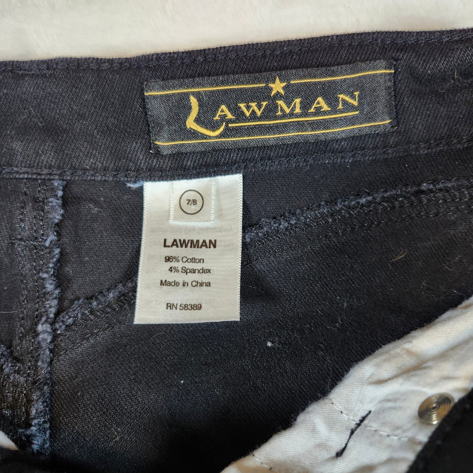 Lawman Western Jeans Womens 27 Black Excellent High Rise Bootcut Denim Vintage