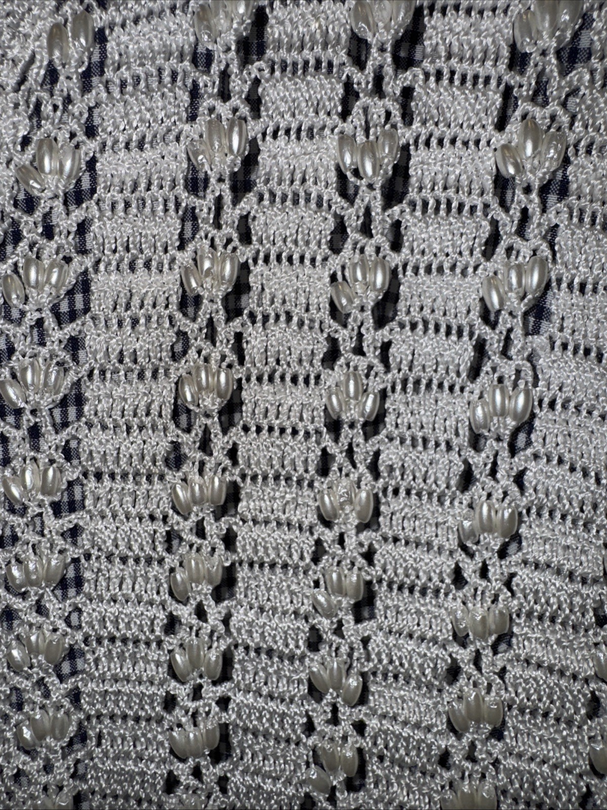 20W Dress With Crochet Vest And Pearl Details, Bentley Vintage Navy White
