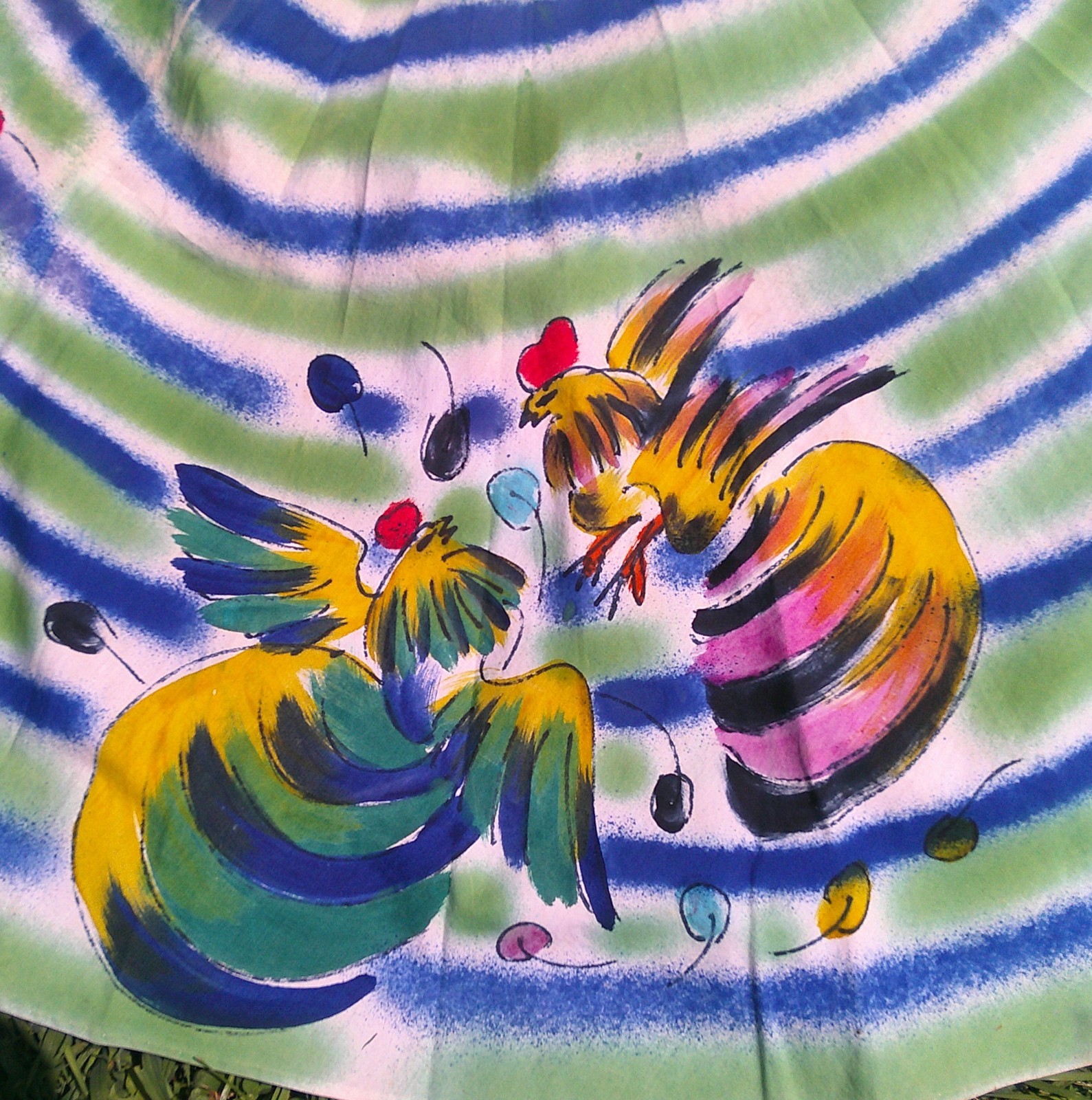 Vintage Handmade Painted Circle Skirt Taboo Subjects Small VGUC Folk Art