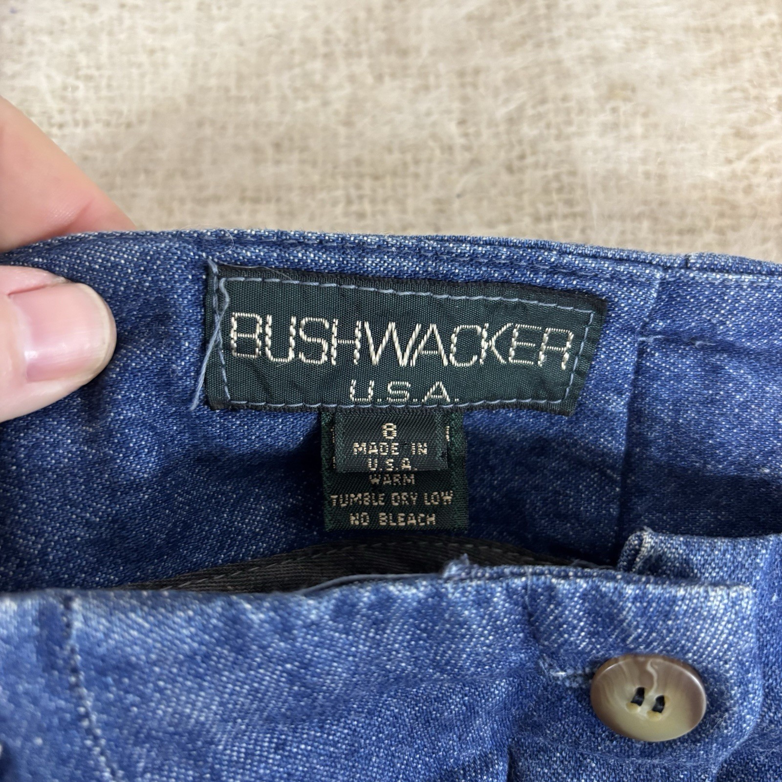 Vintage Bushwacker USA Denim Skirt Size 28 100% Cotton Pockets Maxi Long Modest