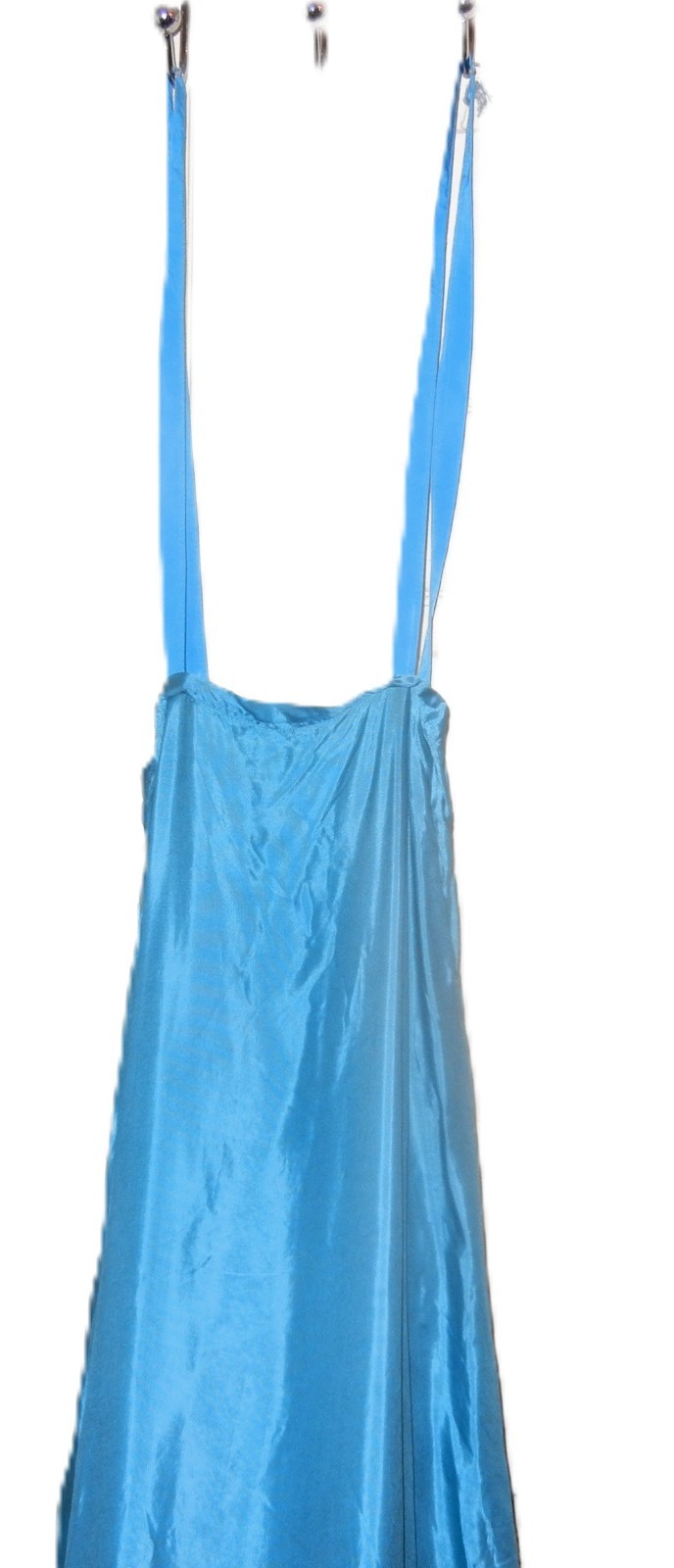 Vintage 1950’s Turquoise Taffeta Wired Hoop Slip Skirt, 40″ Long, 27″ Waist